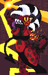 Billie summoning flames and getting ready to throw down.
